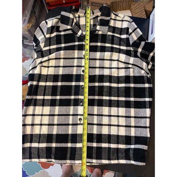 Monterey by Koret Black White Plaid Shacket Top Jacket Sz 18W - Picture 9 of 11